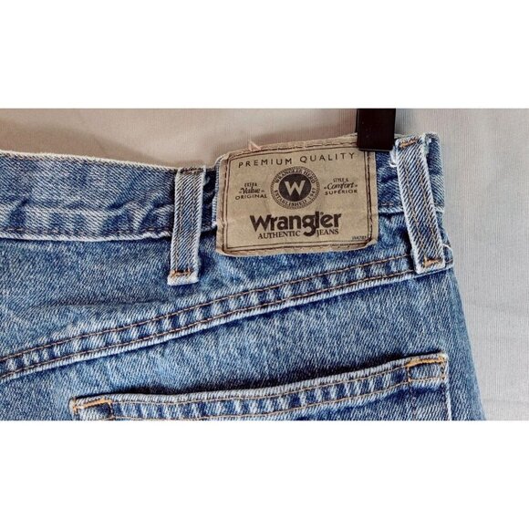 Wrangler Jeans Blue Denim PreOwned 36x32 Relaxed Fit Cotton Western Straight Cut - Picture 8 of 10